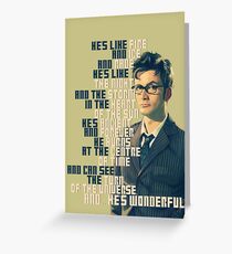 David Tennant - He's wonderful Greeting Card