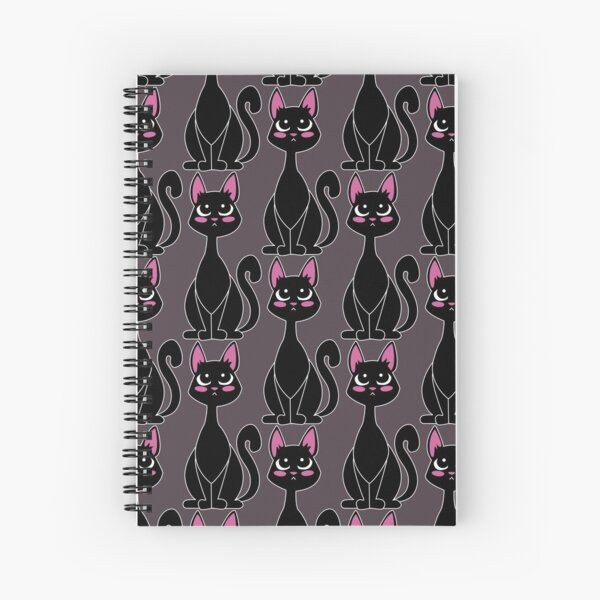 Chat noir motif Cahier à spirale