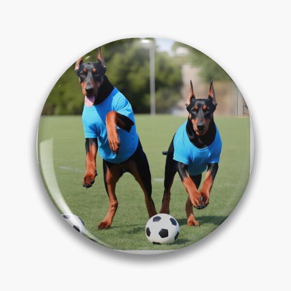 Item preview, Dobermann love football too! Soccer and Dog Lovers - Chelsea, Everton, Leicester City, Ipswich Town - Any dog, any colour designed and sold by Humour House Designs.