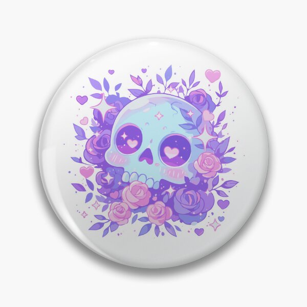 Item preview, floral pastel skull designed and sold by craftyaliens.