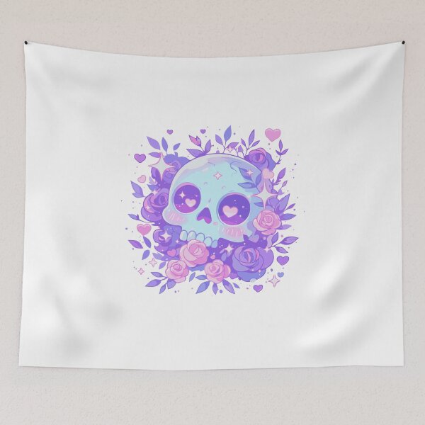 Item preview, floral pastel skull designed and sold by craftyaliens.