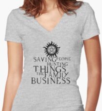 Family business Women's Fitted V-Neck T-Shirt