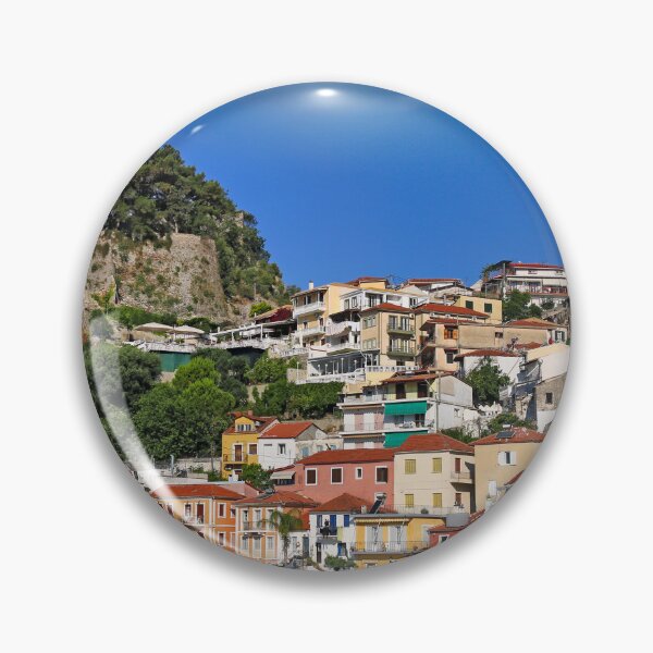 Item preview, Colorful old buildings and ruined castle in Parga, Greece designed and sold by goceris.