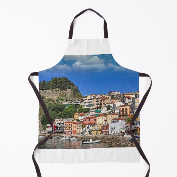 Item preview, Colorful old buildings and ruined castle in Parga, Greece designed and sold by goceris.