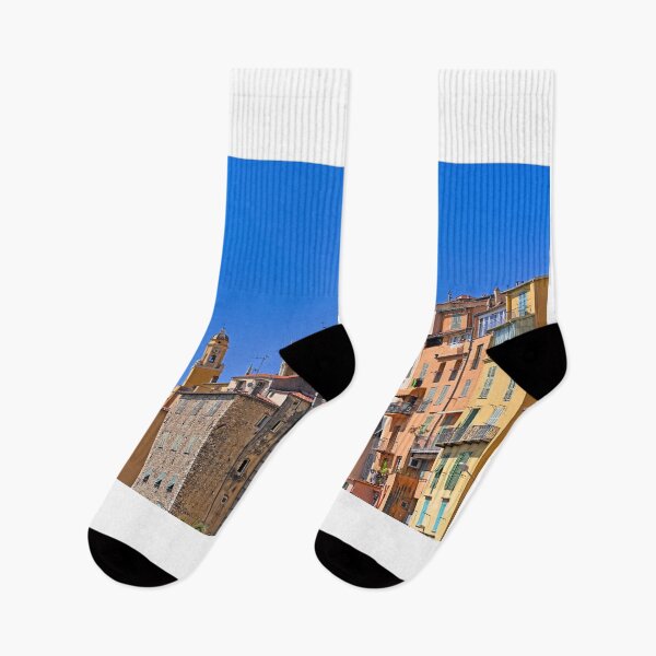 Item preview, Church towers and old buildings in Menton, France, summer season designed and sold by goceris.