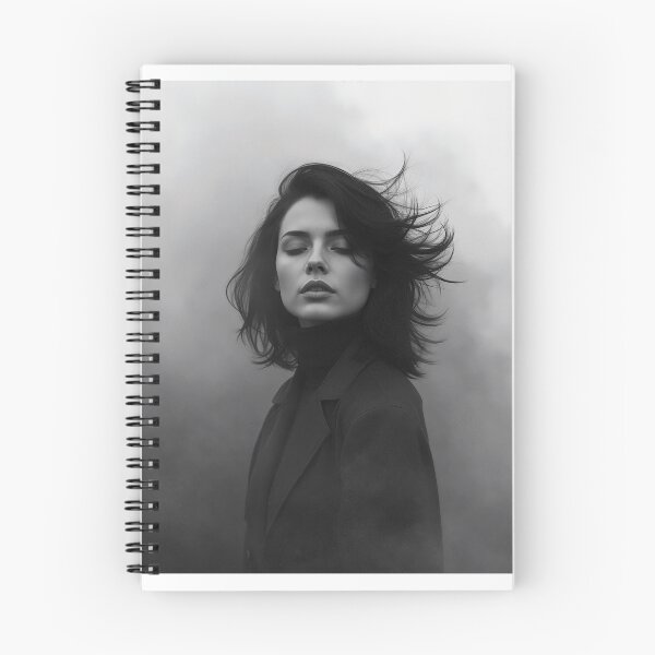 Item preview, Ethereal Portrait in Dramatic Black and White designed and sold by AIGirlsMag.