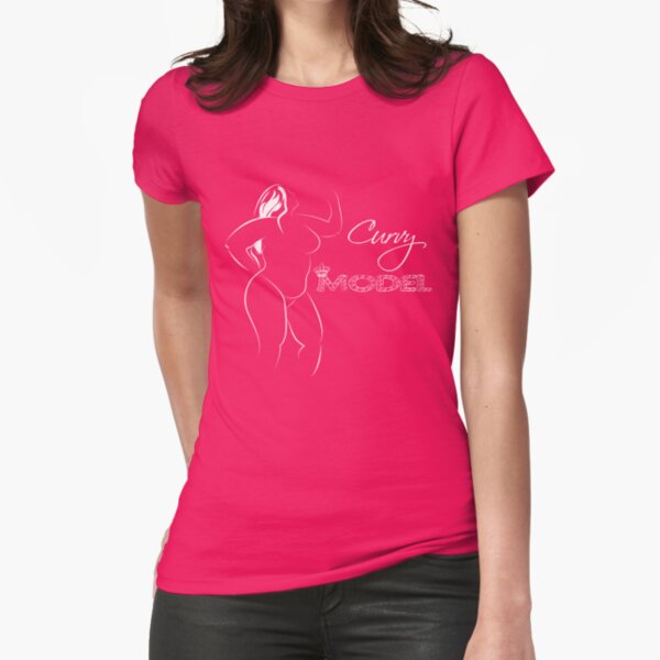 Curvy Model White Tailliertes T-Shirt