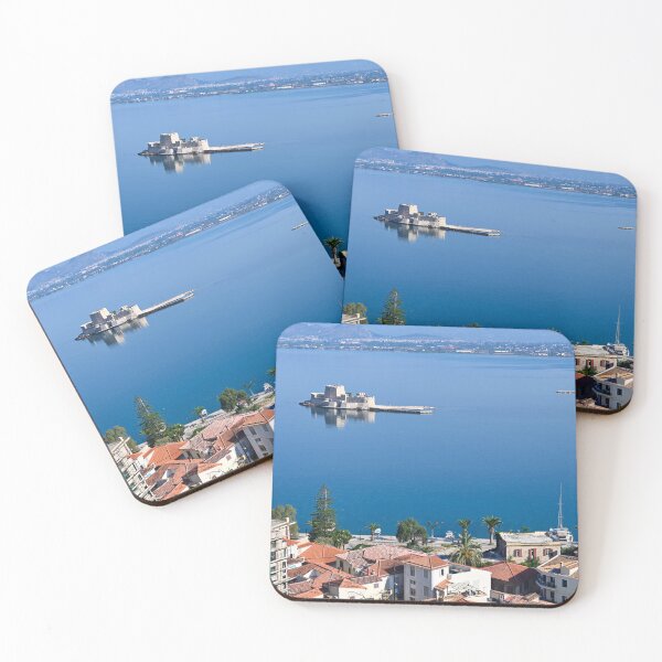 Item preview, Old town Nafplio and Bourtzi Venetian water fortress Peloponnese, Greece,summer season designed and sold by goceris.