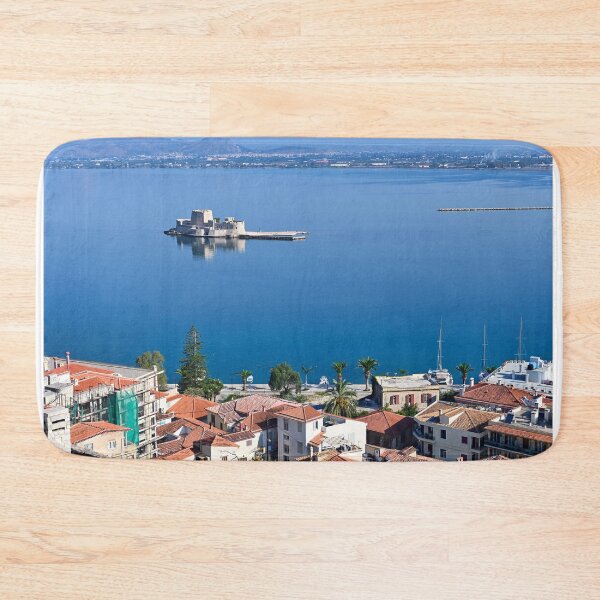 Item preview, Old town Nafplio and Bourtzi Venetian water fortress Peloponnese, Greece,summer season designed and sold by goceris.