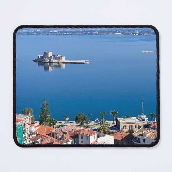 Item preview, Old town Nafplio and Bourtzi Venetian water fortress Peloponnese, Greece,summer season designed and sold by goceris.