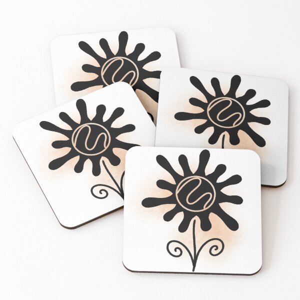 Item preview, Imaginative black and white line art flowers designed and sold by DigiFoii.