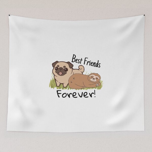 Item preview, Cute Sloth and pug Friendship for Pug Lover designed and sold by Laugh-Lines.