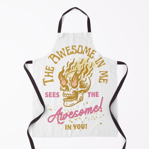 Item preview, The Awesome in me sees the Awesome in you! - Flaming Skulls, His and hers, Gold and Pink designed and sold by BeeG2024.