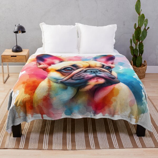 Item preview, French Bulldog Colorful Watercolor Portrait designed and sold by MaedK.