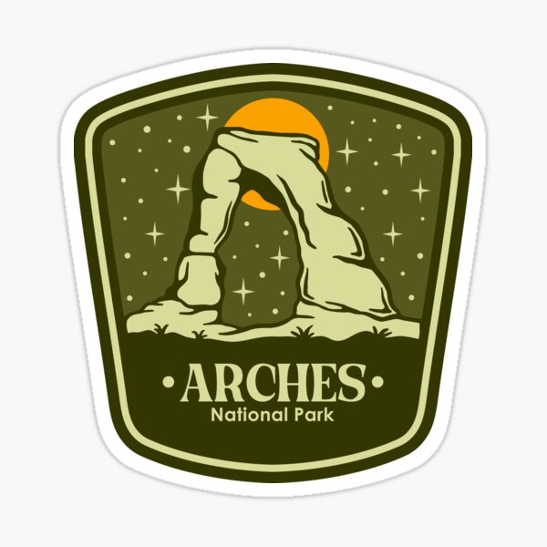 Item preview, ARCHES AT THE NIGHT NATIONAL PARK BADGE designed and sold by NGAULASTUDIO.