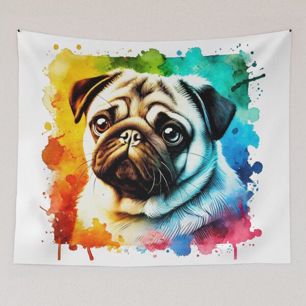 Item preview, Pug Watercolor Portrait designed and sold by MaedK.