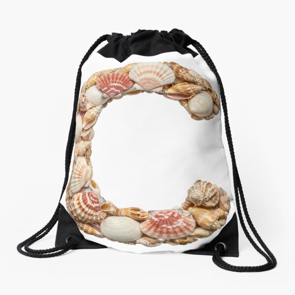 SHELLS LETTER C Drawstring Bag