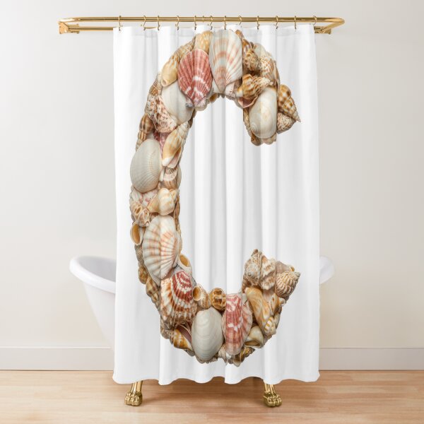 SHELLS LETTER C Shower Curtain