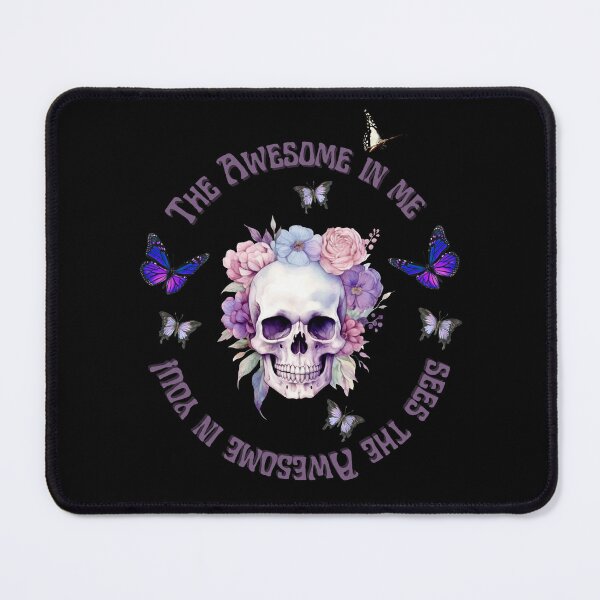Item preview, The Awesome in me sees the Awesome in you! - Rose and Butterfly Skulll, His and hers designed and sold by BeeG2024.