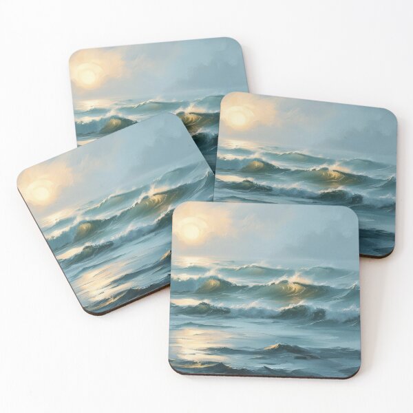 Item preview, Golden Sunset Over The Waves designed and sold by IrisAndIvy.