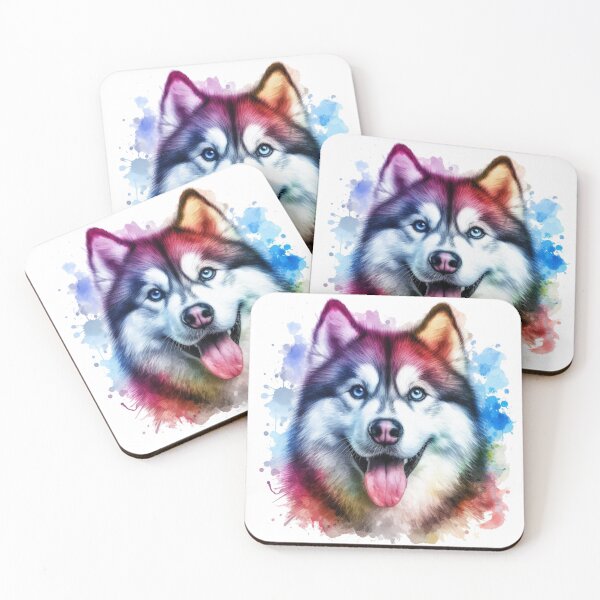 Item preview, Siberian Husky Watercolor Portrait designed and sold by MaedK.