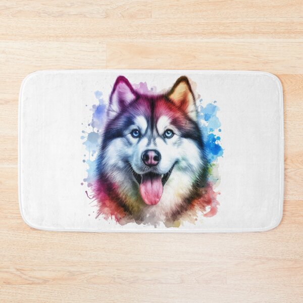 Artikelvorschau, Aquarellporträt eines sibirischen Huskys entworfen und verkauft von MaedK.