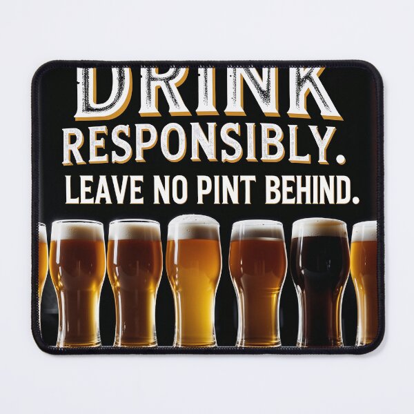 Item preview, Drink Responsibly… and Finish Every Pint designed and sold by Sartawsky.