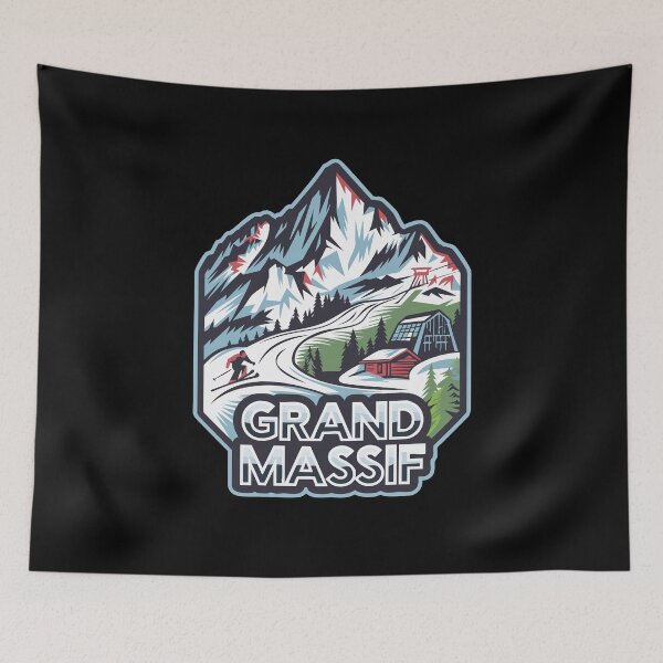 Item preview, Grand Massif - Shred the Slopes Retro Ski Sticker designed and sold by skiprender.