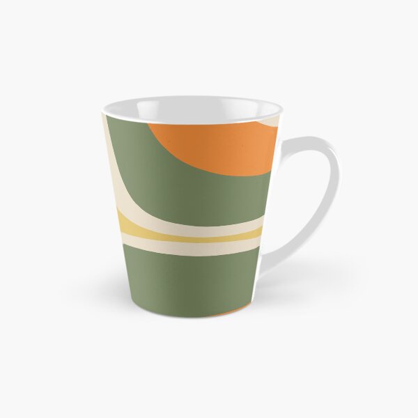 Item preview, Mid Century Modern Retro Groove Modernist Abstract Pattern in Mossy Sage Olive Green Orange Mustard designed and sold by kierkegaard.
