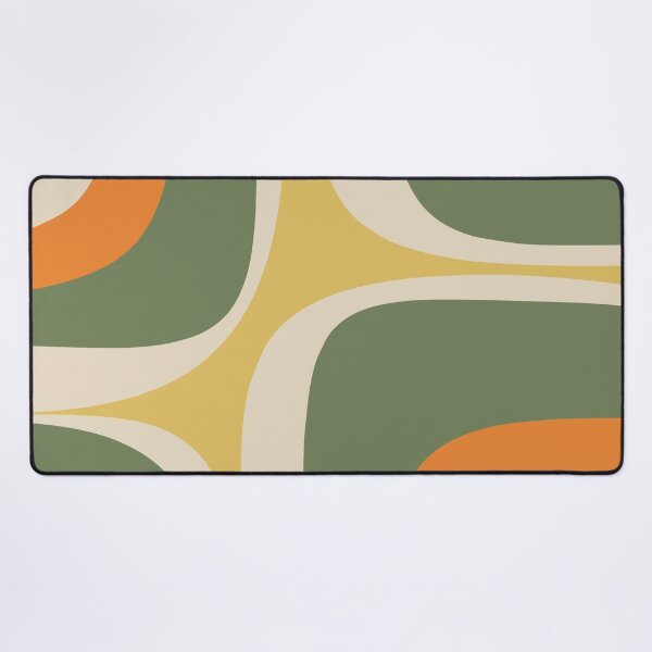 Item preview, Mid Century Modern Retro Groove Modernist Abstract Pattern in Mossy Sage Olive Green Orange Mustard designed and sold by kierkegaard.