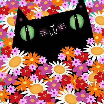 Aperçu de l'œuvre Fleurs de printemps du chat noir de poket.piktures