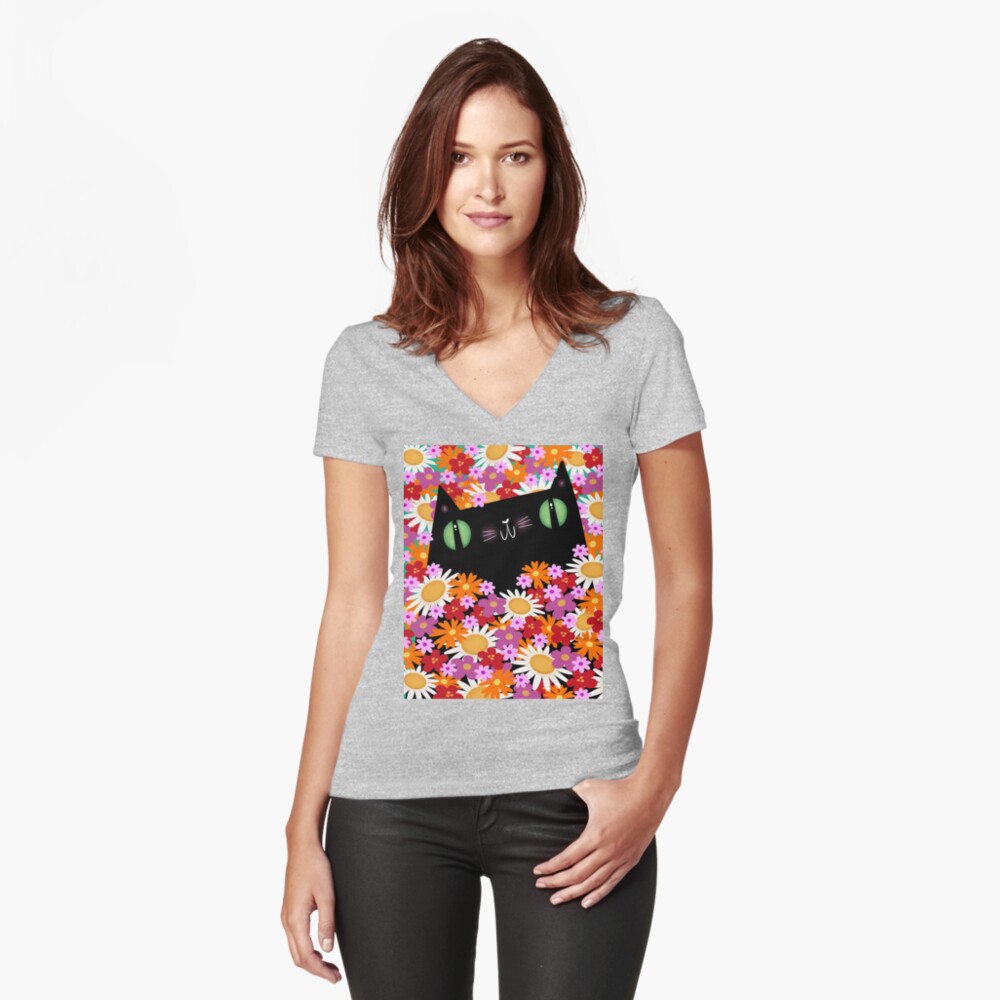 Aperçu de l'œuvre T-shirt moulant col V créée et vendue par gal-art.
