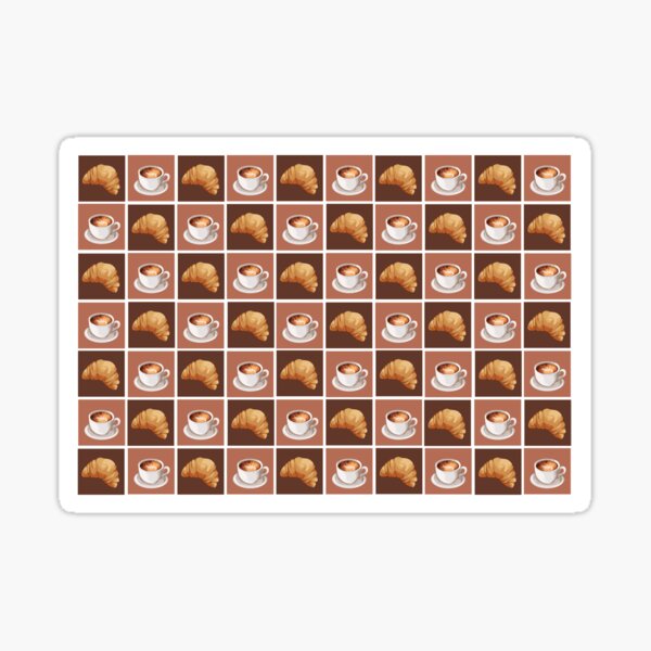 Aperçu de l'œuvre Motif café et croissants créée et vendue par arome-de-etern.