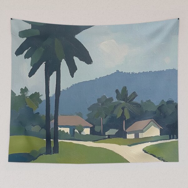 Item preview, Brunei landscape | Post-impressionist painting style designed and sold by ComicsFactory.