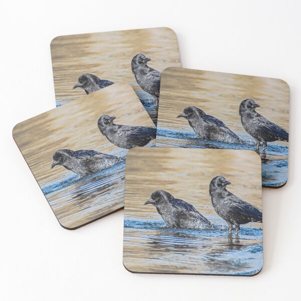 Item preview, Two Young Crows Bathing in a Lake designed and sold by lisavonbiela.