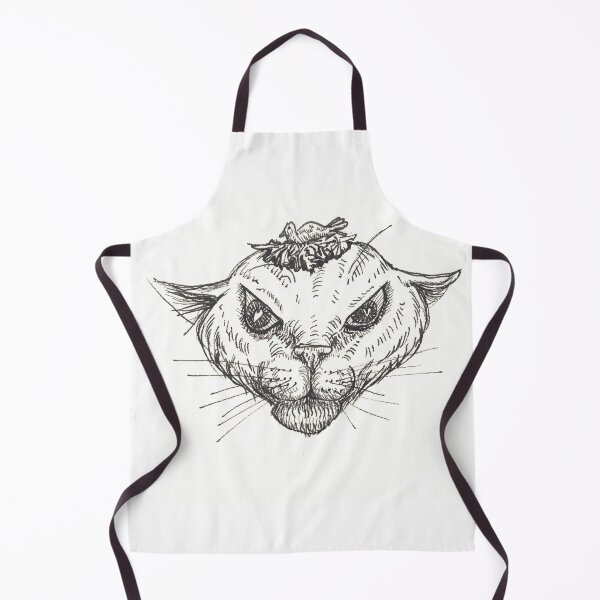 Item preview, Why me? Cat with bird nest on head drawing designed and sold by CrittersByLola.