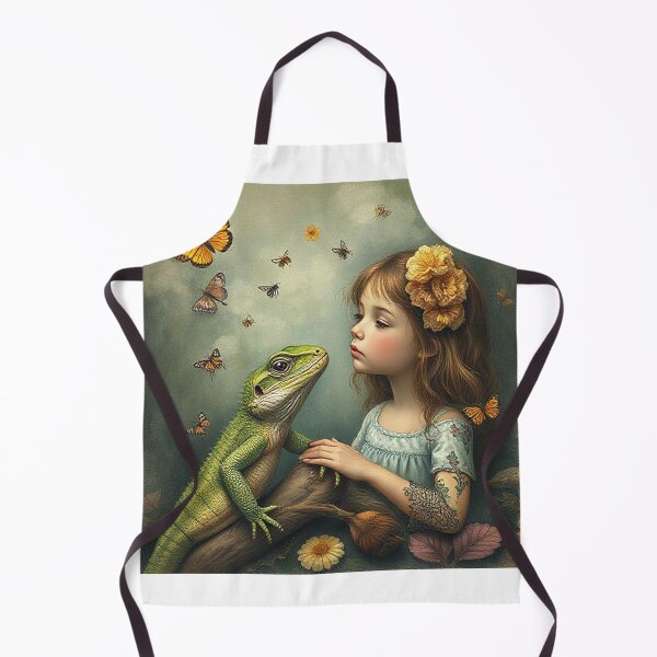 Item preview, fille et lézard et insectes designed and sold by Terry Collett.