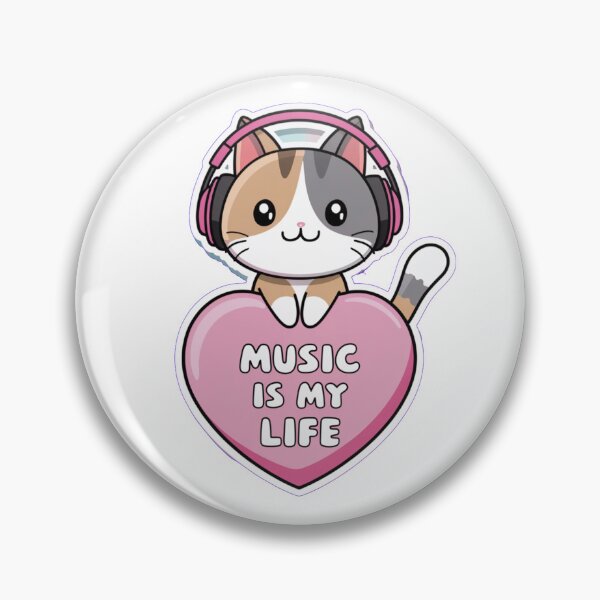 Item preview, Cute Cat kawaii - music is my life designed and sold by OnixDesign.
