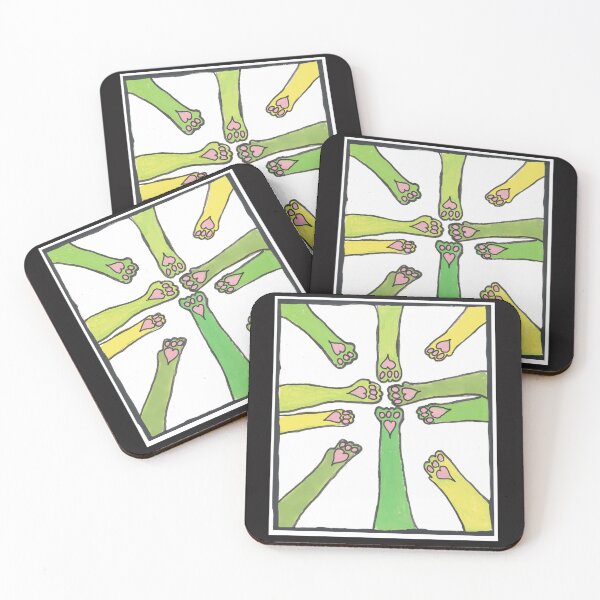 Item preview, Dancing cat beans in green and yellow designed and sold by CrittersByLola.