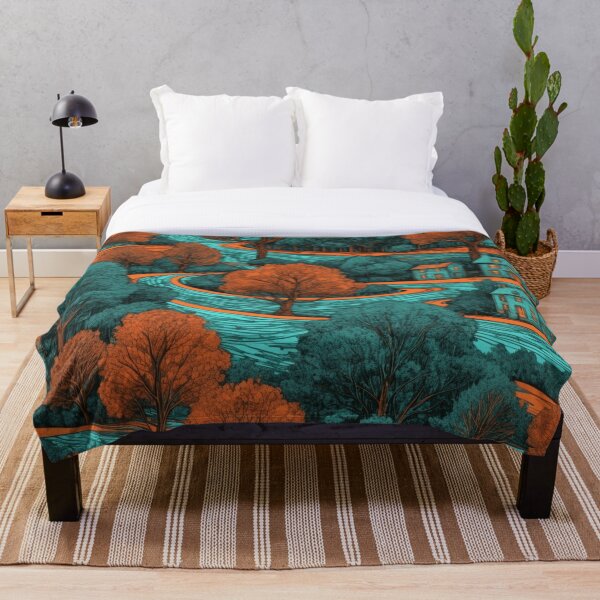 Item preview, Charming Aqua-Orange Settlement designed and sold by ELGN DESIGNS.