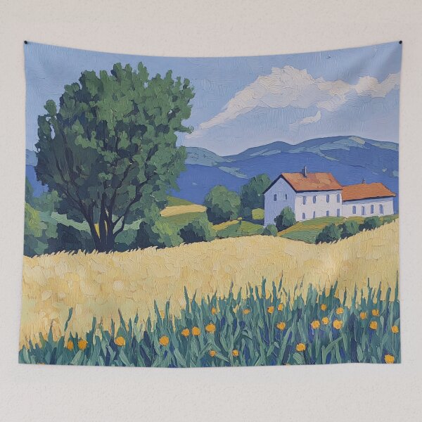 Item preview, Bulgaria landscape | Post-impressionist painting style designed and sold by ComicsFactory.