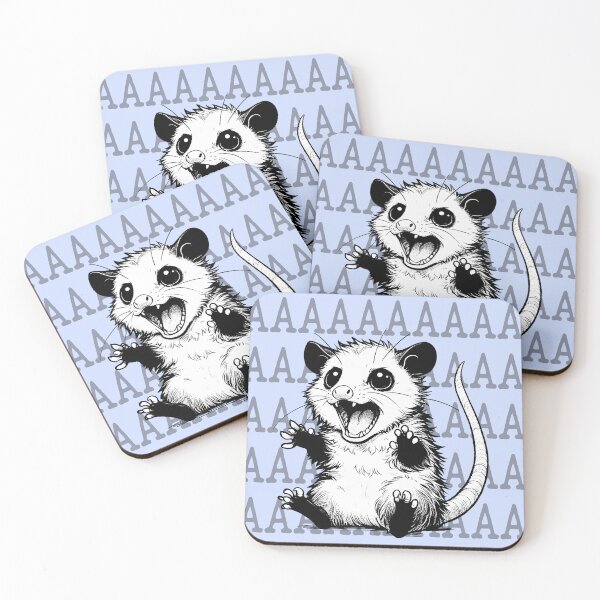 Item preview, Screaming Opossums Aaaaaaaa Funny T-Shirts Hoodies Hats Cute Yelling Possums Overwhelmed Humorous Tees Gifts designed and sold by allfreelance.