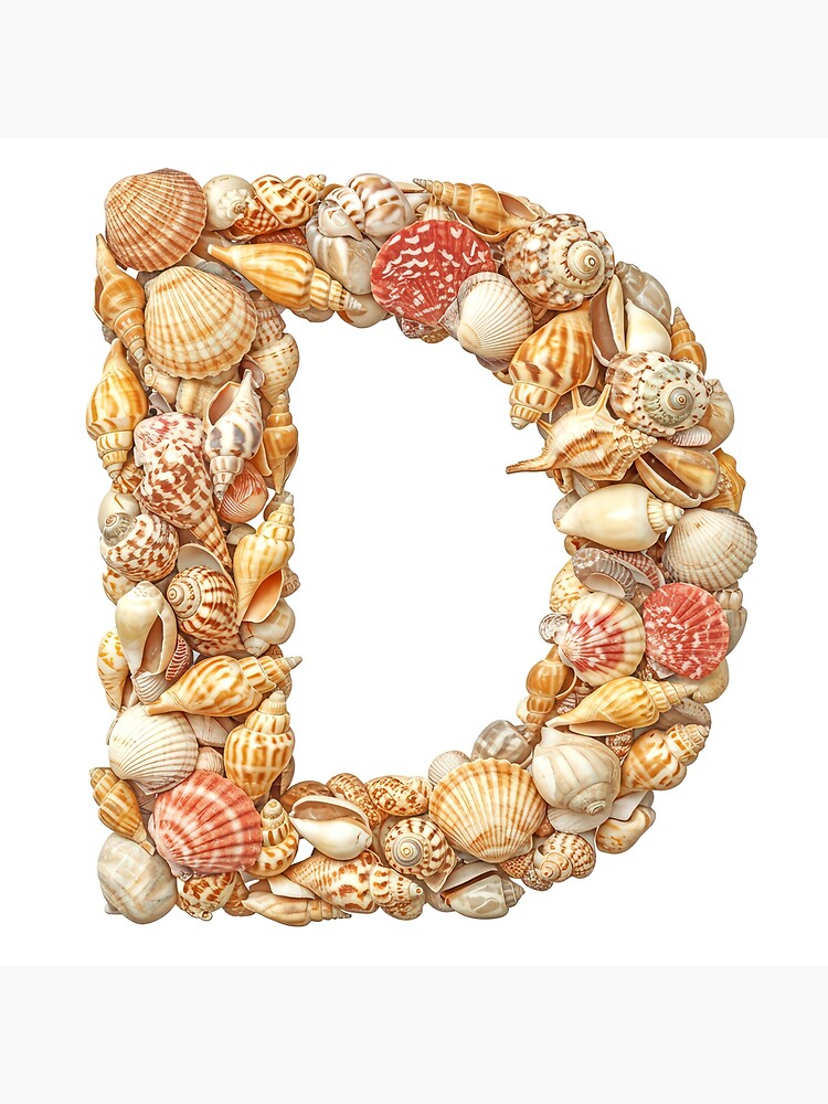 Thumbnail 4 of 4, Pillow, SHELLS LETTER D designed and sold by Art-type.