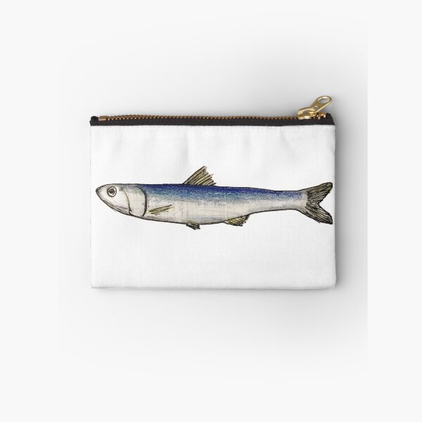 Item preview, Silver and Blue Sardine Fish Illustration designed and sold by LinhPhungArt.
