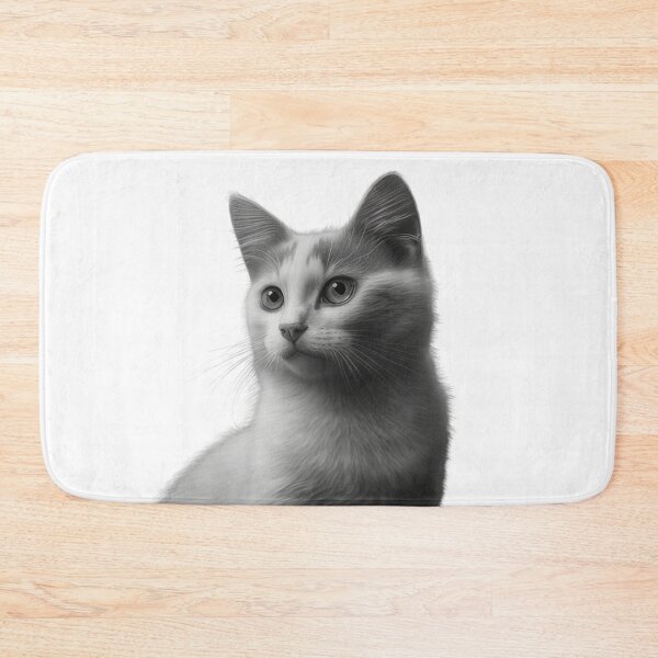 Item preview, Charcoal Style White Cat designed and sold by lascositasdetri.