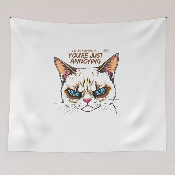 Item preview, Grumpy Cat Sticker – ‘Not Amused’ Hand-Drawn Art for Cat Lovers, Bold Humor Gift with Textured Pencil Style designed and sold by WeirdlyWorn.