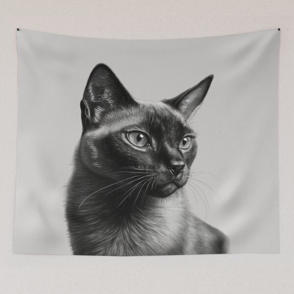 Item preview, Siamese cat charcoal style designed and sold by lascositasdetri.