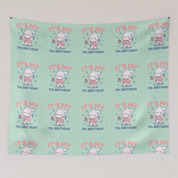 Item preview, Cute Bunny 7th Birthday Celebration! designed and sold by Grin22.