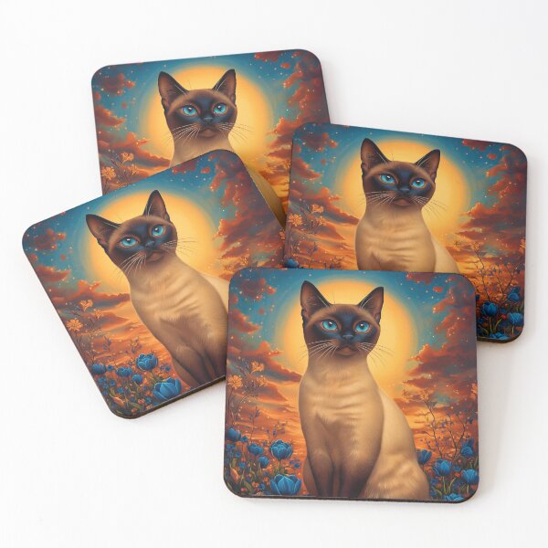 Item preview, Siamese Cat in a Field of Flowers designed and sold by PetsArt.