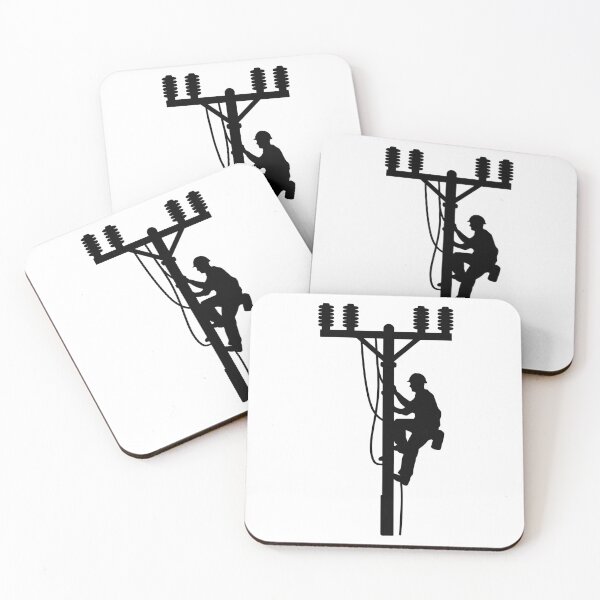 Item preview, Lineman Utility Worker Silhouette designed and sold by theartfulaspie.
